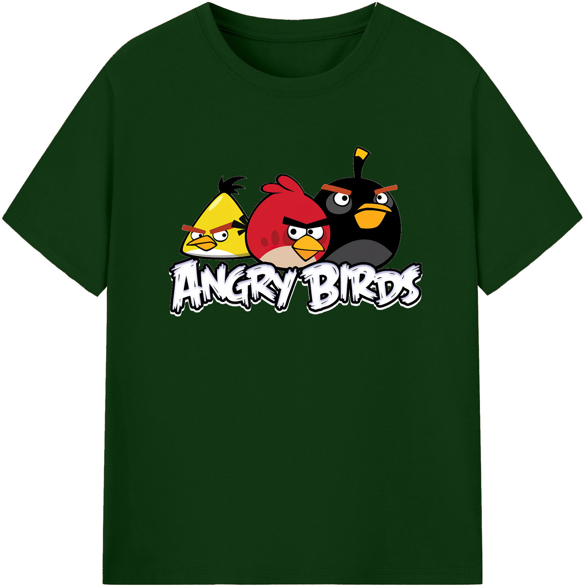 （画像用） Angry Birds アングリーバード 綿100％半袖Tシャツ（フロントプリント）